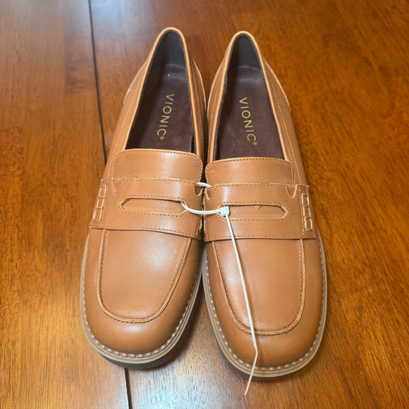 Vionic Tan Leather Loafers - Picture 4 of 12